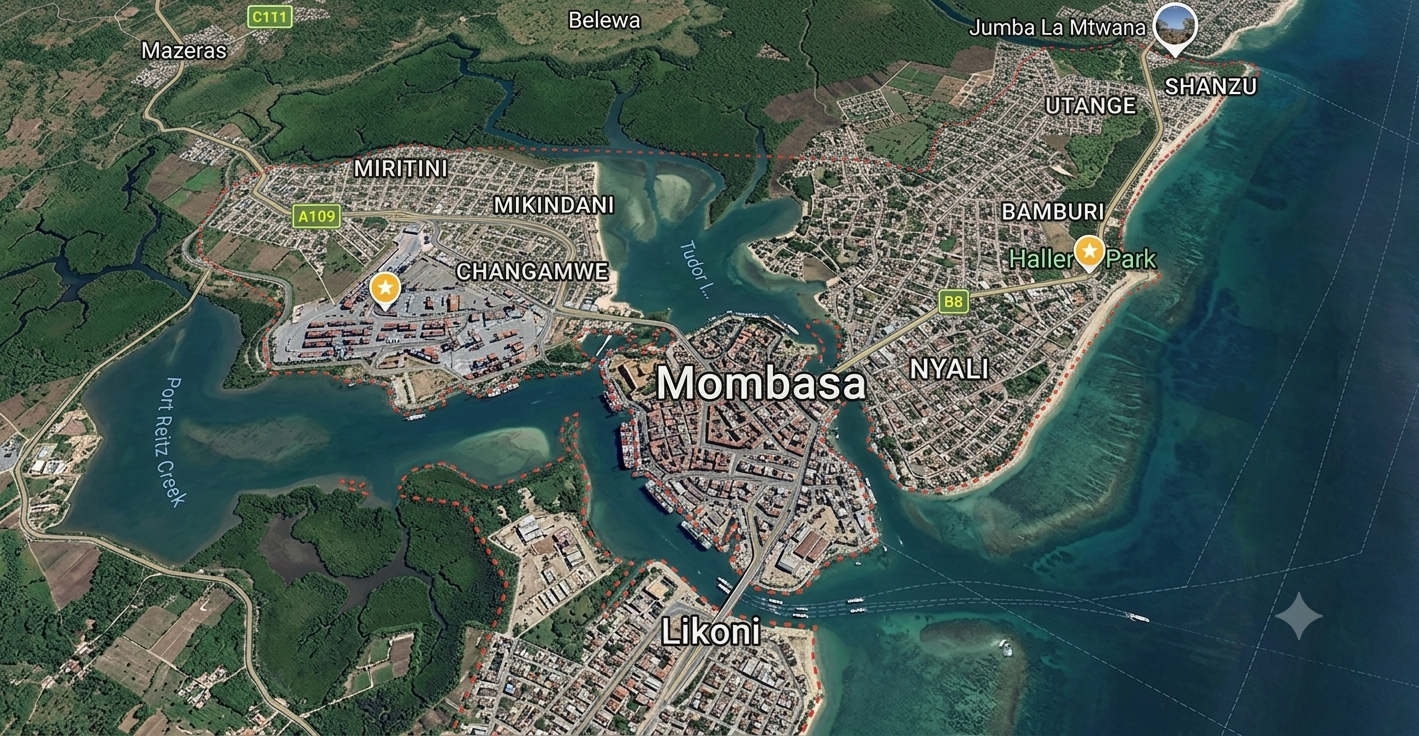 Map placeholder — Mombasa, Kenya head office